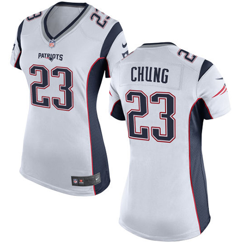 Women's Limited Patrick Chung Nike Jersey White Road - #23 NFL New England Patriots